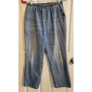 Vintage 80s-90s CHIC Mom Jeans High Rise Elastic Waist Size 8 Petite Cottagecore